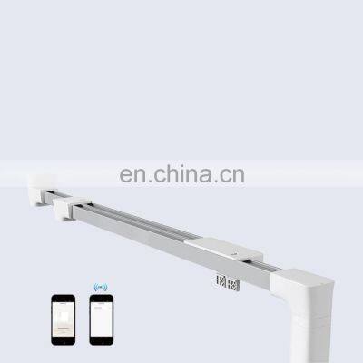 American Flexible Curtain Motor Double Rail Track, Electric Aluminum Curtain Rod Rail Heavy Duty