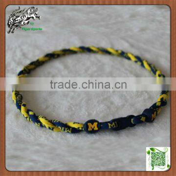 NCAA michigan wolverines University sports twisted tornado necklace