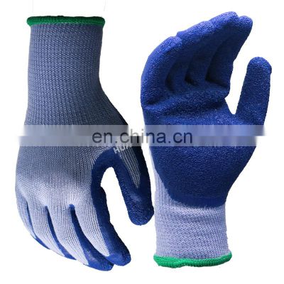 Cheap Polyester Cotton Glove Work Natural Latex Mitts Construction Builder Gloves Non Skid Snug Palm Guantes De Constructor