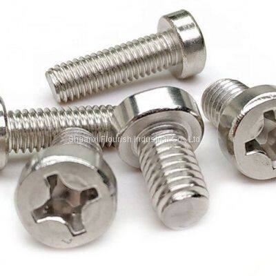 Anti Corrosion SS Cross Recessed Screw , Fully Threaded Cheese Head Screw