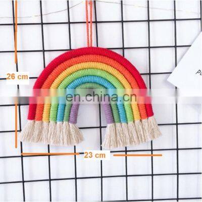 Best Seller Macrame Rainbow Wall Hanging Home Decoration Boho Room Decor Kids Nursery Room Decor