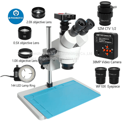 Industry 3.5X-90X Simul-Focal Trinocular Stereo Microscope for PCB Repair