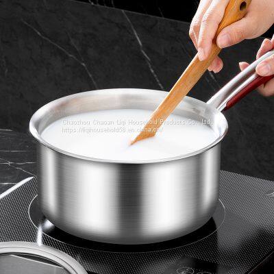 Stainless Steel Single Handle Milk Pot With Three Layers of Steel photo-5