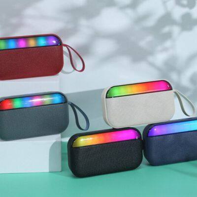 New BS56D Wireless Bluetooth Speaker Portable Column 360 Stereo Subwoofer FM Radio Card Creative Rhythm Color Lights Gift Sound