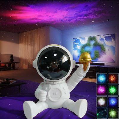 2024 New Mini Astronaut Lamp Starry Sky Galaxy Projector Light With Remote Control Dreamy Nebula Night Light For Children