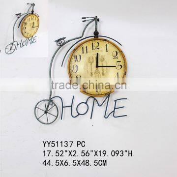 2015 new bicycle metal clock for wall decoration, wholesale cheap clock, wall mounted clock                        
                                                Quality Choice