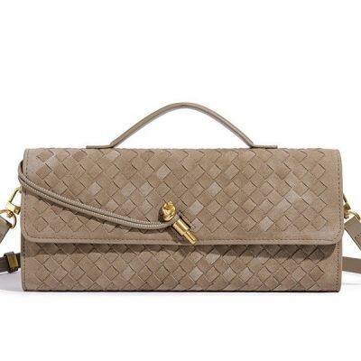 Handmade Woven Accordion Bag for Women, Crossbody Monk Strap Bag, Horizontal Clutch Evening Bag, Versatile Shoulder and Crossbod photo-3