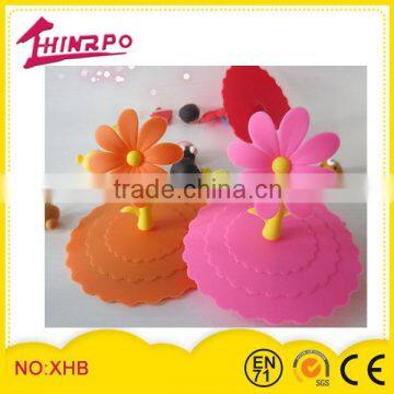 heat resistant flower shape silicone cup cover lip for glass cup lid