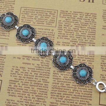 2015 YiWu New Products Bohemian Turquoise Hollow-out Flower Bracelet photo-3