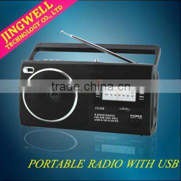 Portable Radio With Carry Handle And Speaker