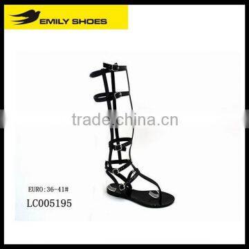 Latest design high boot shoes sandals 2016 PCU sandals