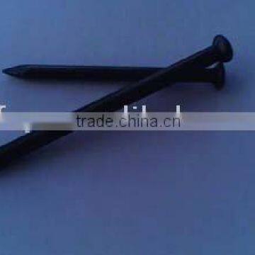 black steel nail with flat head