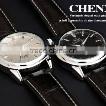 China CHENXI Leather Watch 005AML,Genuine Cow Leather or PU Leather Watch for Customized Your Logo