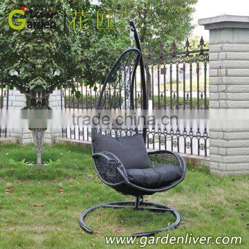 metal rattan swing basket with cushion outdoor metal single seat swing