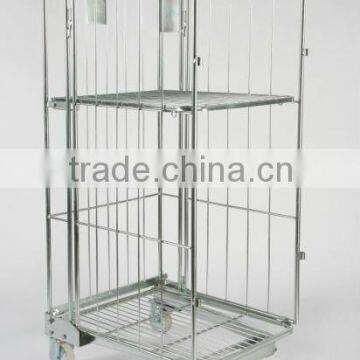 3 sides nesting roll container, foldable,zinc plated treatment