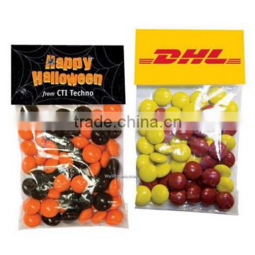 Chinese Manufacturer Custom Printed Transparent Self Adhesive OPP Plastic Packaging Bag with Header for Candy