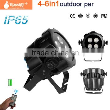 Outdoor waterproof disco light 4pcs 6 in1 RGBWA+UV IP65 LED par light