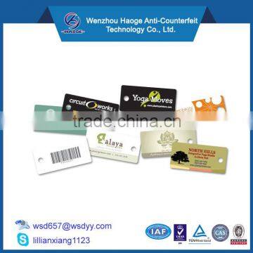 Custom die cutting PVC barcode key tag