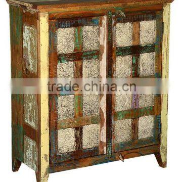 French vintage cabinet, Reclimed wood cabinets, Colorful wooden cabinets