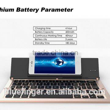 Factory Supply Wholesale Price Aluminum Alloy Foldable Bluetoot 3.0 Keyboard for Smartphones and Laptops