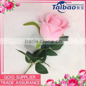 Trade assurance bulk sell long stem pink cheap wholesale artificial flowers