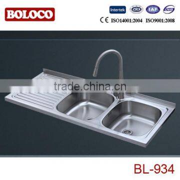One-piece Extending Double Bowl Kitchen Sink With Drainboard BL-934 photo-3