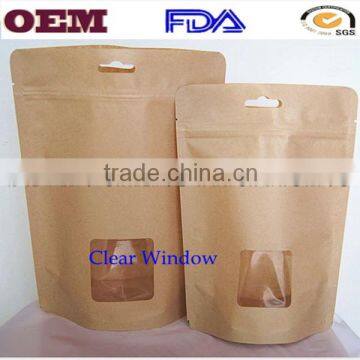 Food Packaging Paper Kraft Bags With Window