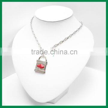 Key Lock Double Heart Necklace