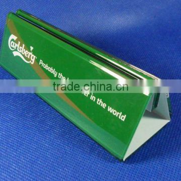 Desk top acrylic table tent with high quality printing