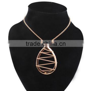 Charming Water Drop Pendant Rose Gold Chain Necklace