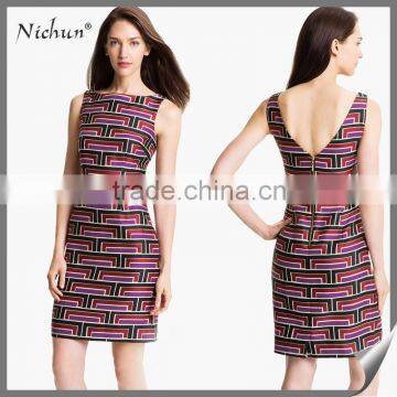 Alibaba Geometric Pattern Short Dress Women