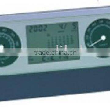 lcd calendar alarm clock with analog themometer&hygrometer