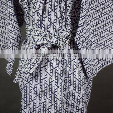 Cool Traditional Japanese Male Kimono Men's Robe Yukata 100% Cotton Men's Bath Robe Kimono Sleepwear With Belt photo-3