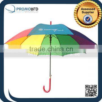 Promotional Big Bright Rainbow Color Outdoor Rain Umbrella