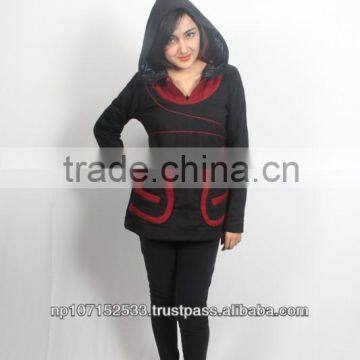 SHW193 cotton fleece jersey hood printed lining top price 850rs $8.5