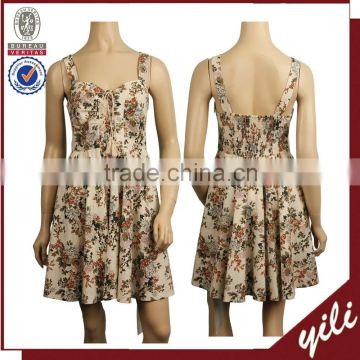 2016 new coming style sexy midi sleeveless floral summer dress WD140630571