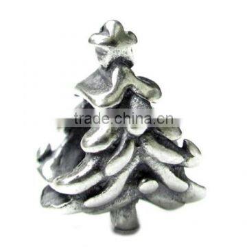 Sterling Silver Christmas Tree Star European Bead Charm 925 Silver Christmas Tree Gift Bead For Bracelet