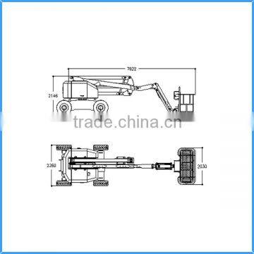 rated weight 250kg lift height 15m articulating boom lift