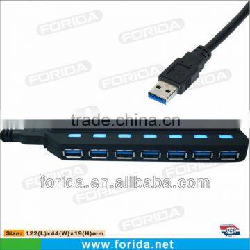 USB 3.0 Hub with 7x High Speed Ports, Power Adapter