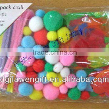 Bumper Pack Craft Accessories Chenille Stems,Pompom,Feather