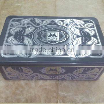 Medium rectangular metal tin wine champagne bottle box color printing logo embossing