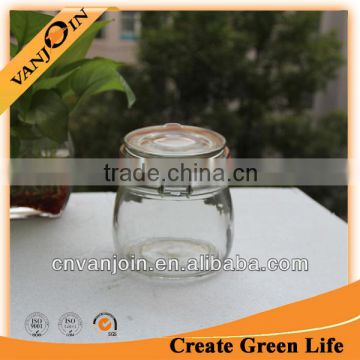 12oz Clear Glass Jar Clamp Lid