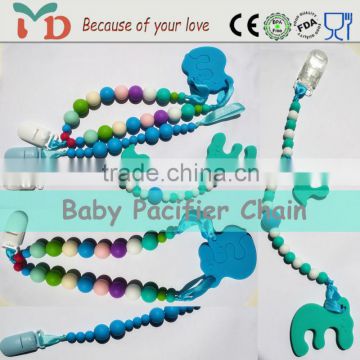 Baby Feeding Toy Baby Pacifier / BPA Free Food Grade Silicone Baby Pacifier Chain Clip