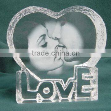 Crystal heart design souvenirs love crystal block for gifts