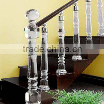 crystal glass staircase railing designs of stair pillar