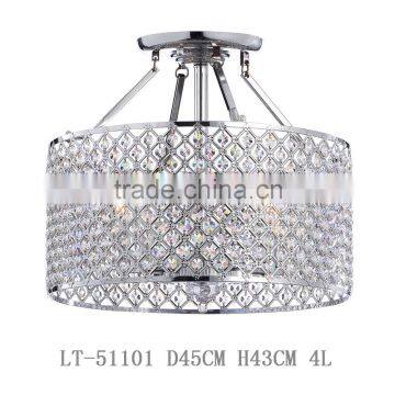 Low Ceiling Crystal Ceiling Chandelier Lamps Flush Mounted Ceiling Light