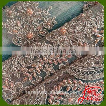 WOMAN PARTY DRESS CHOICE SEQUINED BEADS MESH EMBROIDERY FABRIC photo-5