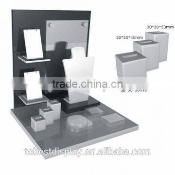 Fashion high polish countertop grey acrylic jewelry display manufacturer