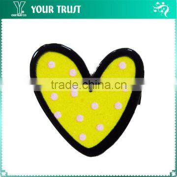 Black Yellow Heart White Dot Rhodium Safety Clothing Custom Metal Badge Pin