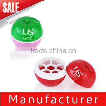 OEM cute fruit shaped plastic lip balm ball container / case / packaging / jar